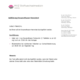 Aufklärung Dexamethason-Hemmtest